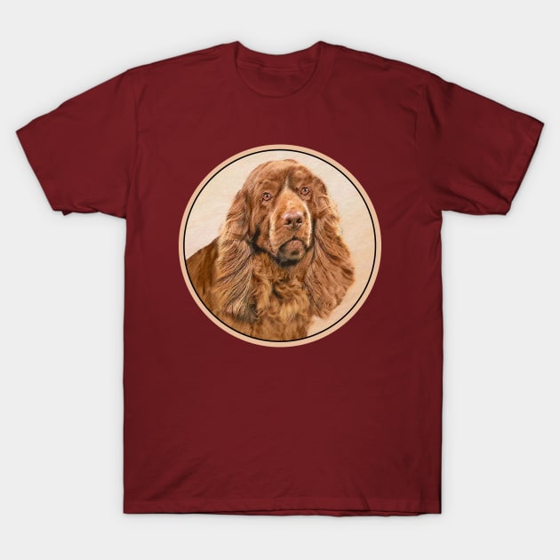 Sussex Spaniel Painting - Cute Original Dog Art T-Shirt by Alpen Designs